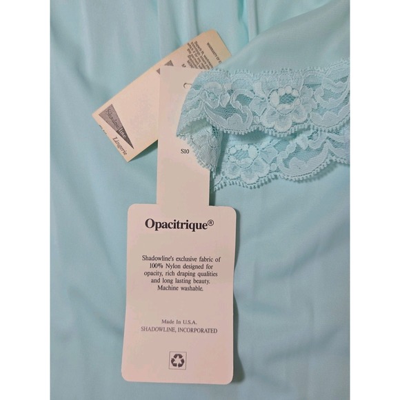 Vtg NWT! 1980's Shadowline Seafoam Green Nylon Babydoll Nightgown & Robe Set S - Picture 12 of 16